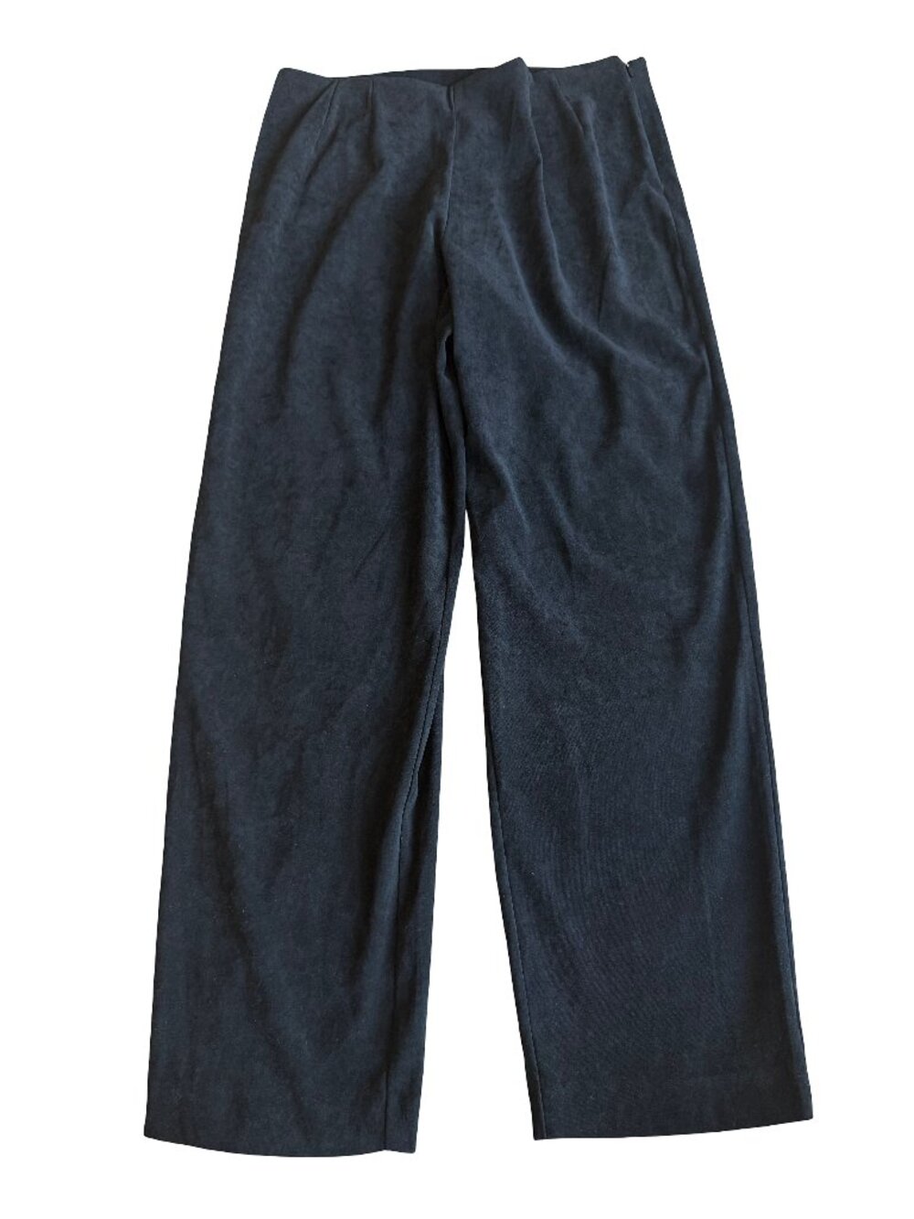J. Jill Black Velour Wide Leg Pull On Pants Trousers Waistband Size 16 Women's